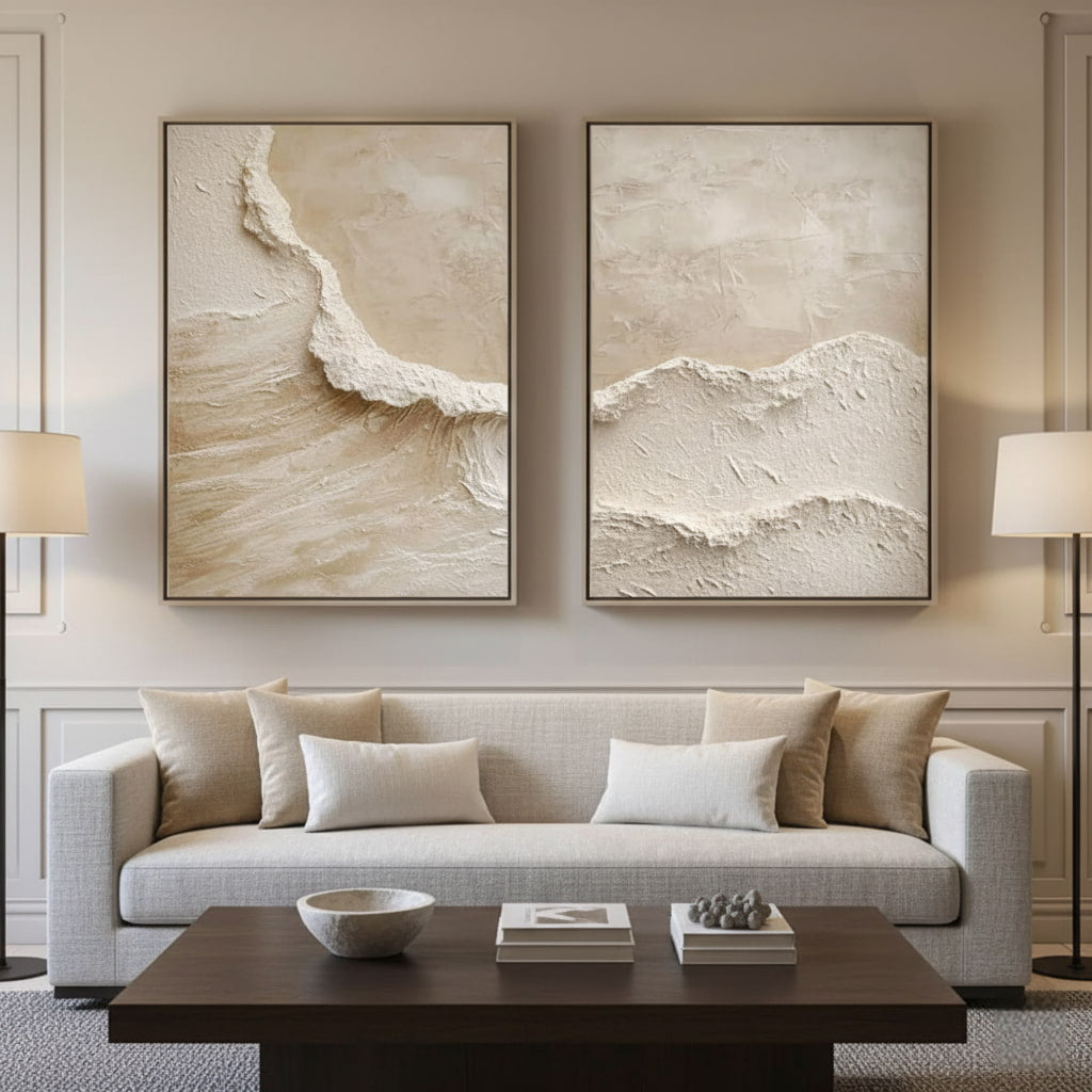 Abstract Textured Ocean Waves Oil Painting Set #MAT541