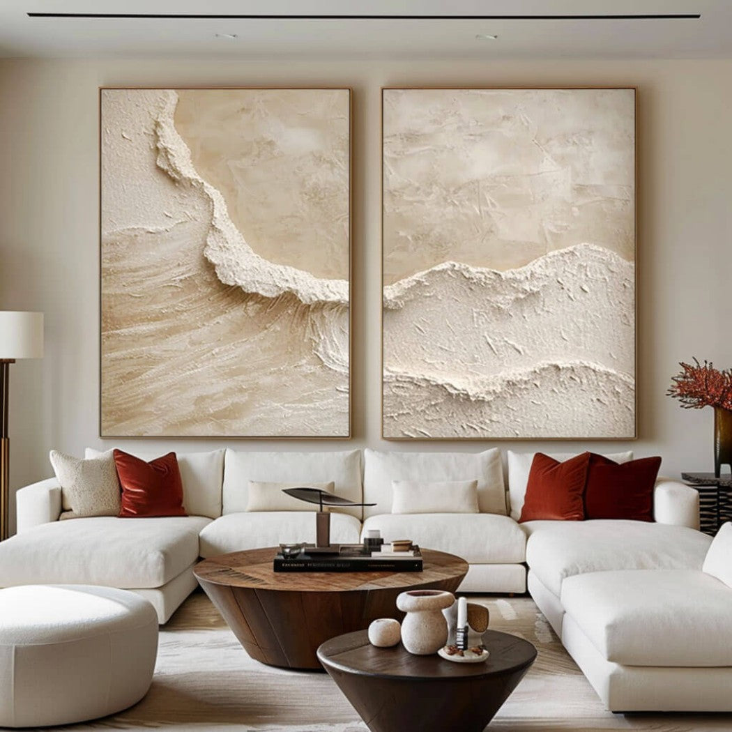 Abstract Textured Ocean Waves Oil Painting Set #MAT541