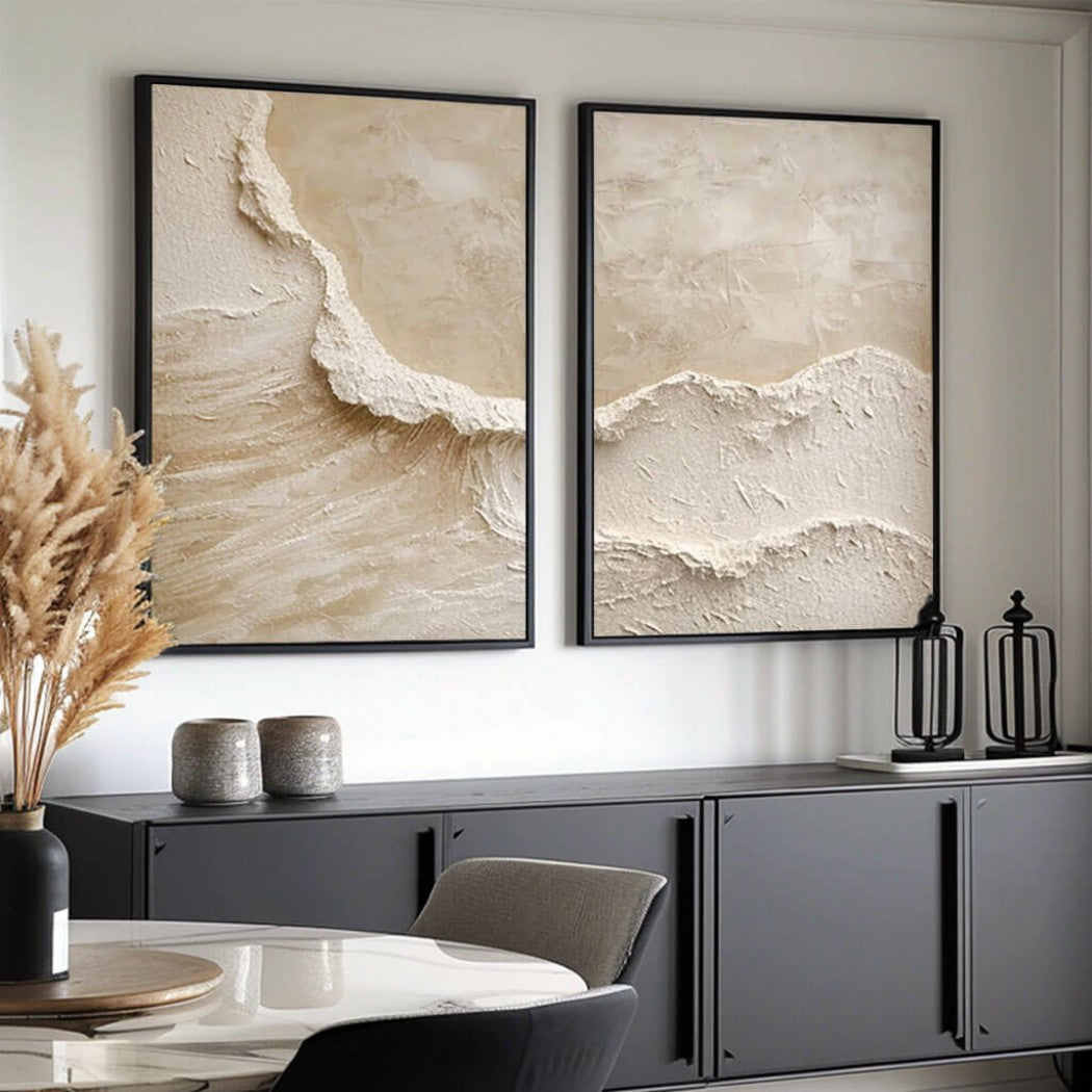 Abstract Textured Ocean Waves Oil Painting Set #MAT541