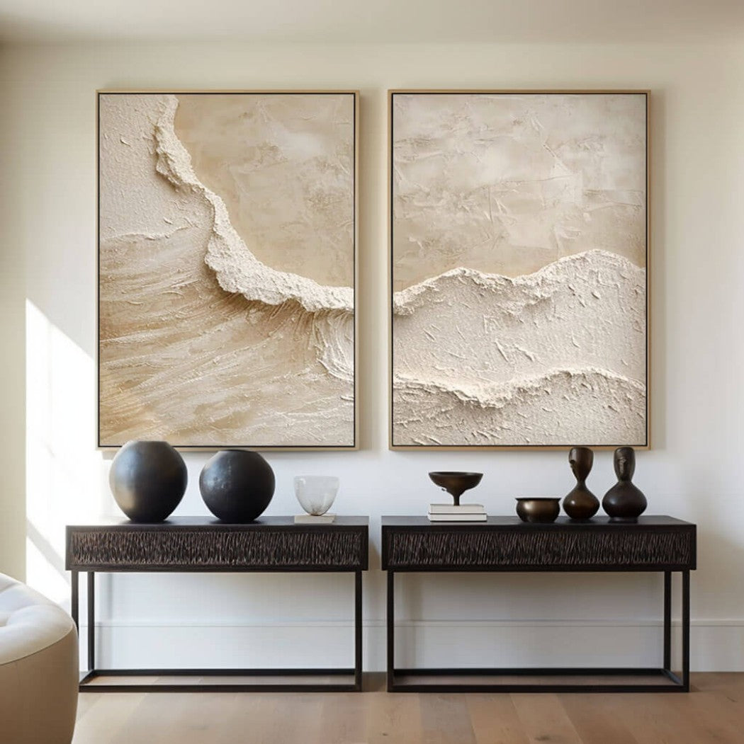 Abstract Textured Ocean Waves Oil Painting Set #MAT541