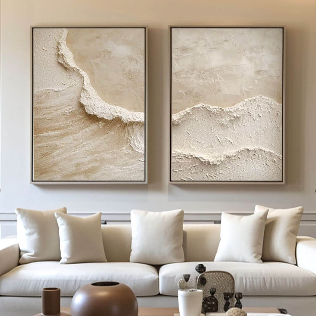 Abstract Textured Ocean Waves Oil Painting Set #MAT541