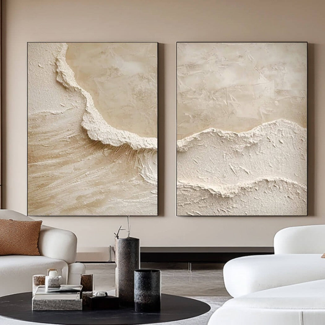 Abstract Textured Ocean Waves Oil Painting Set #MAT541