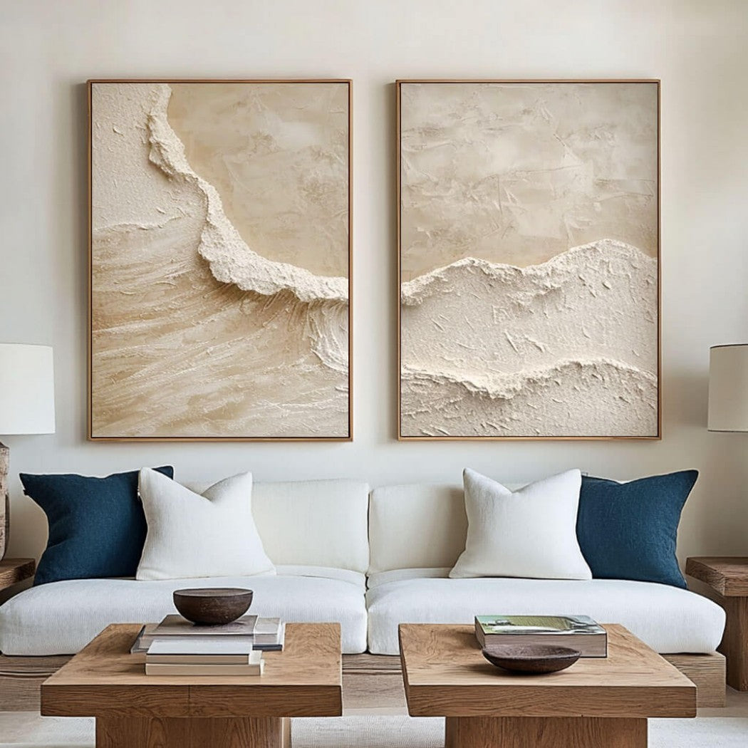Abstract Textured Ocean Waves Oil Painting Set #MAT541