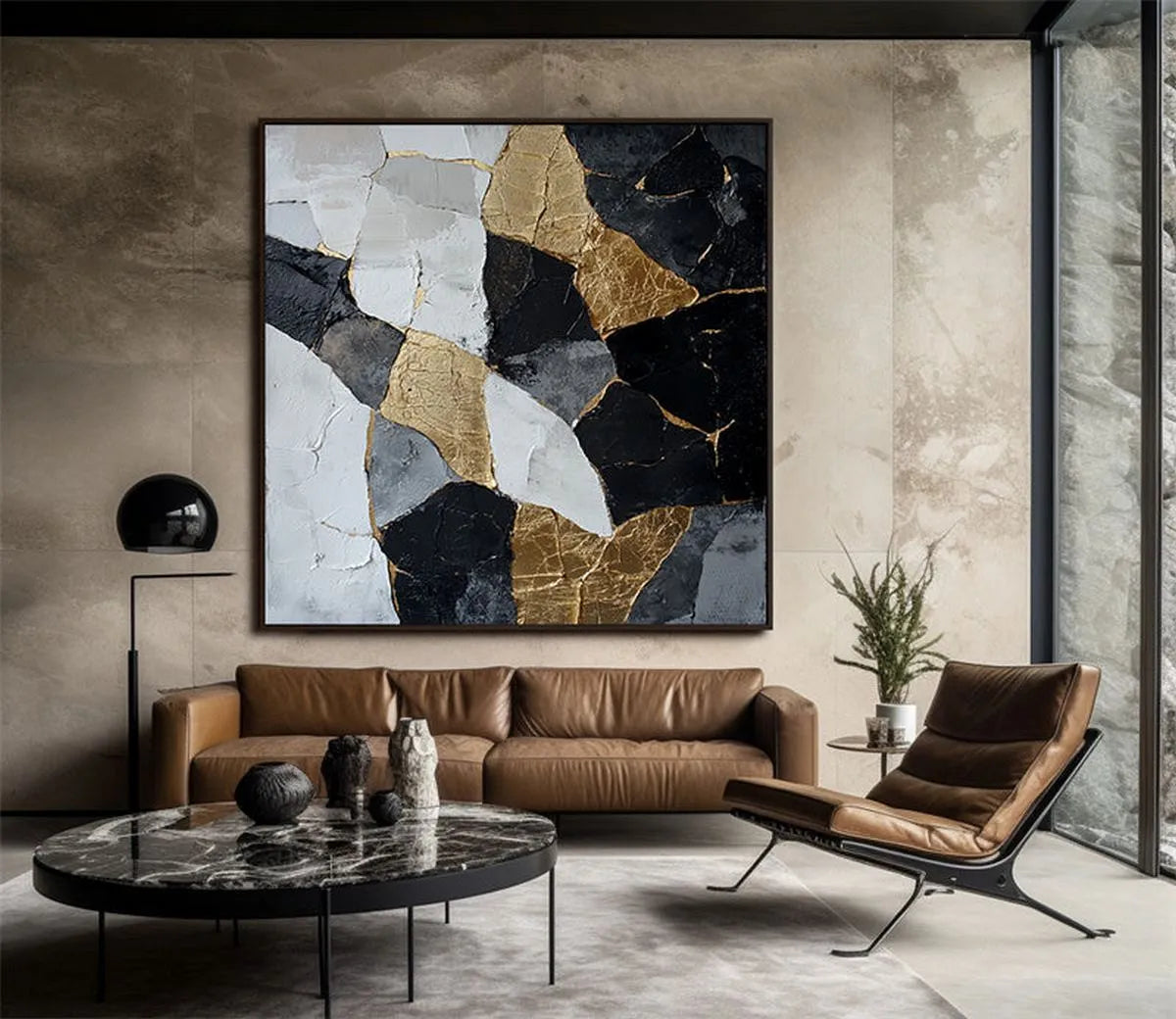 Bold Geometric Gold Wall Decor #BG157