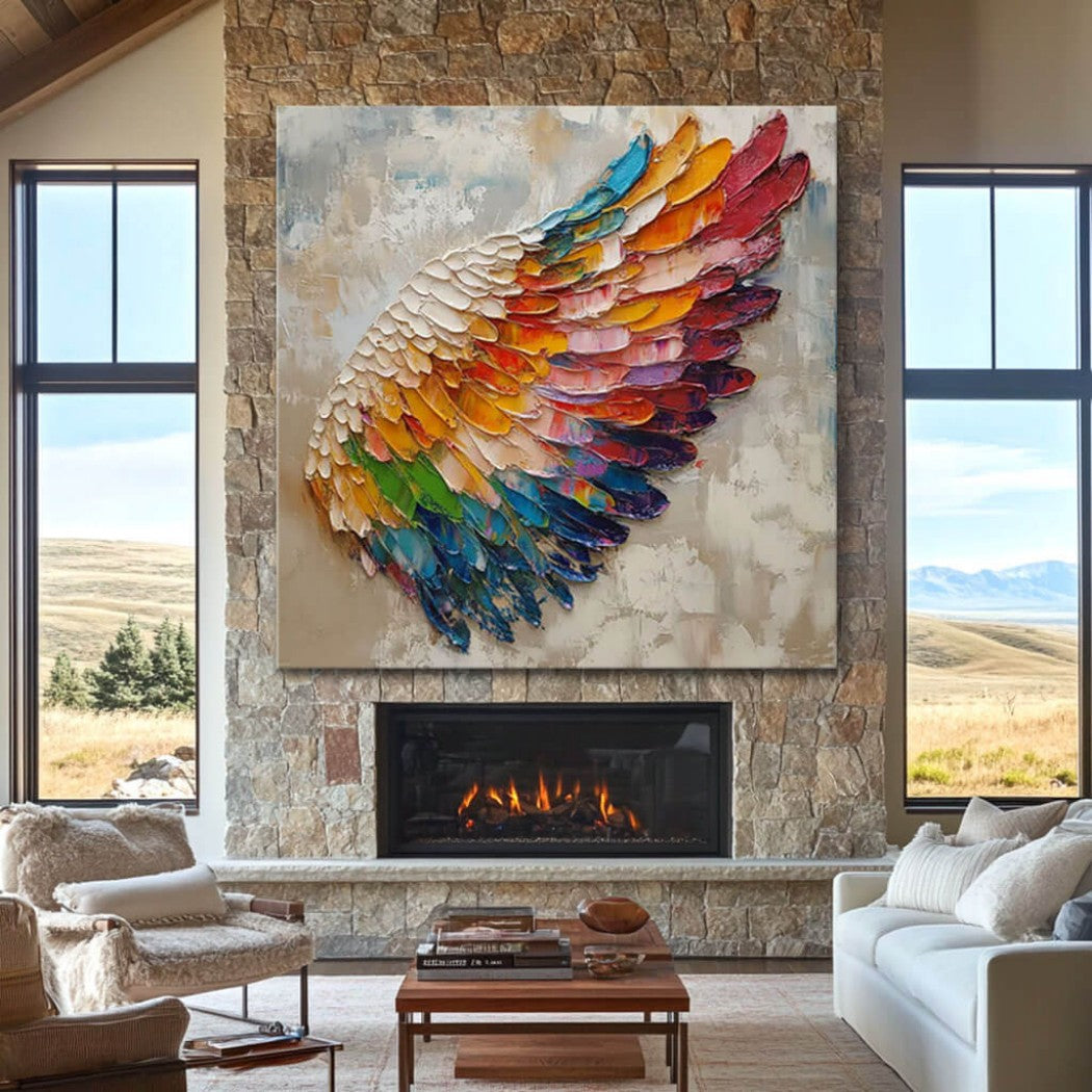 Colorful Textured Wing Oil Painting #MCT227