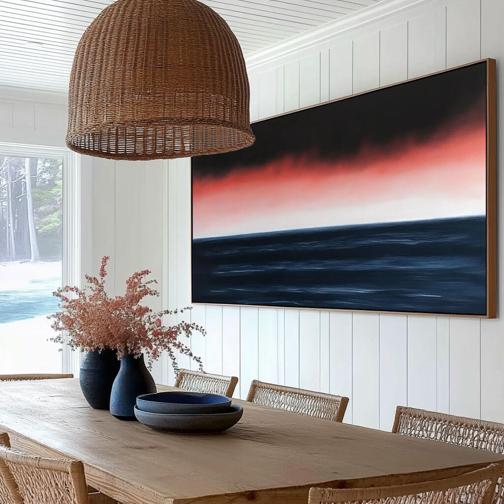 Abstract Sunset Seascape Oil Painting #MAS820
