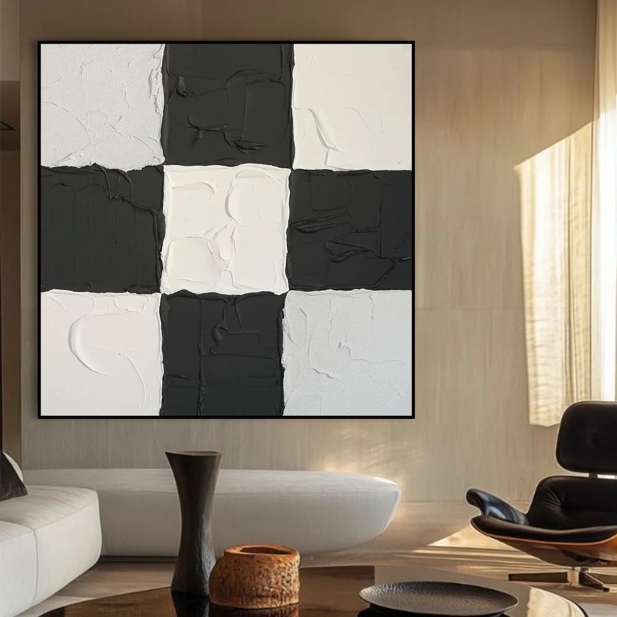 Minimalist Black & White Painting #MB193