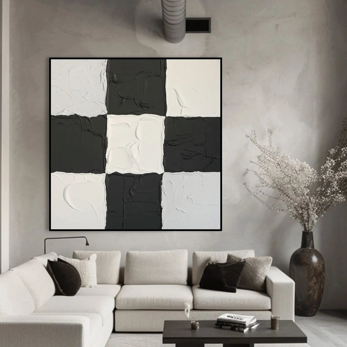 Minimalist Black & White Painting #MB193