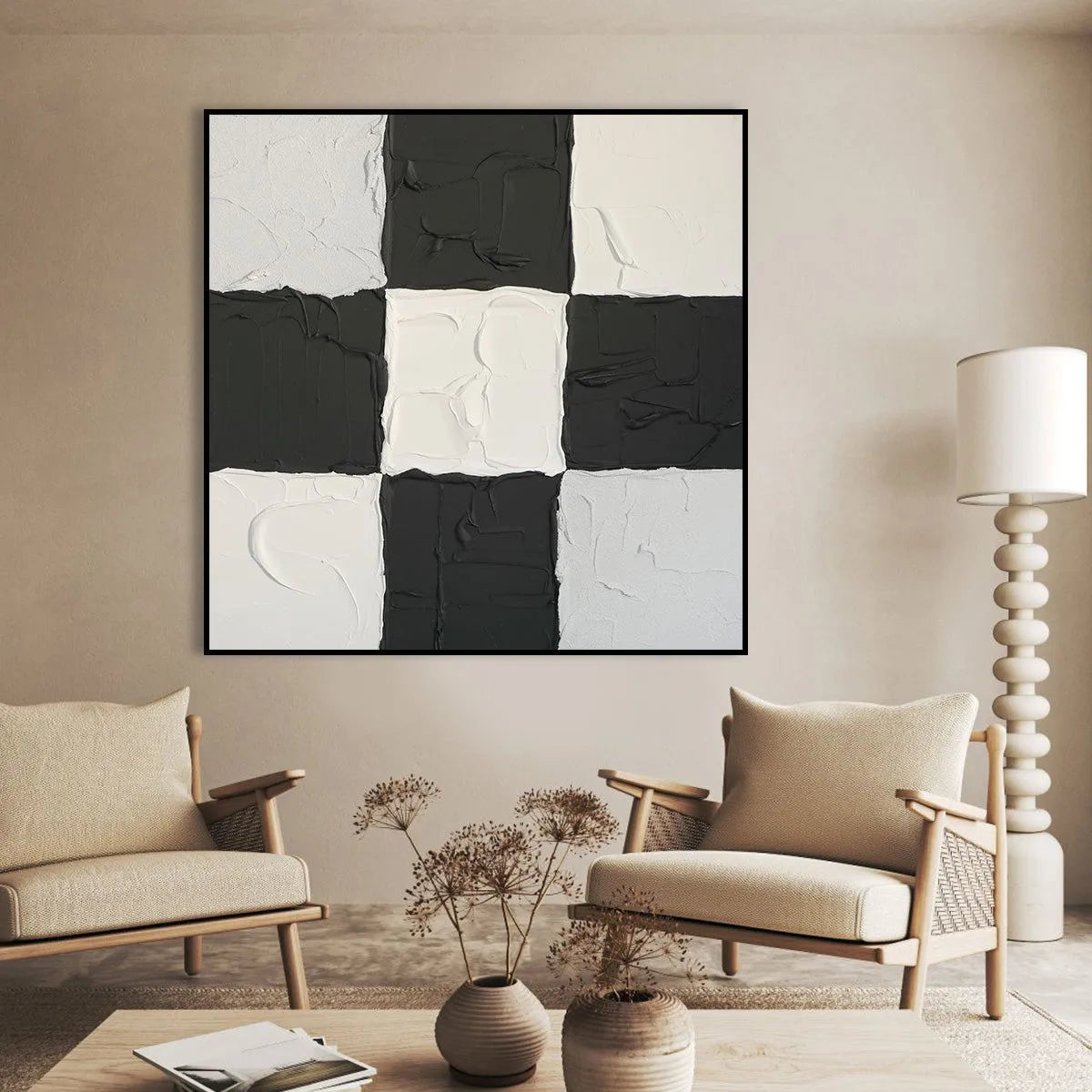 Minimalist Black & White Painting #MB193