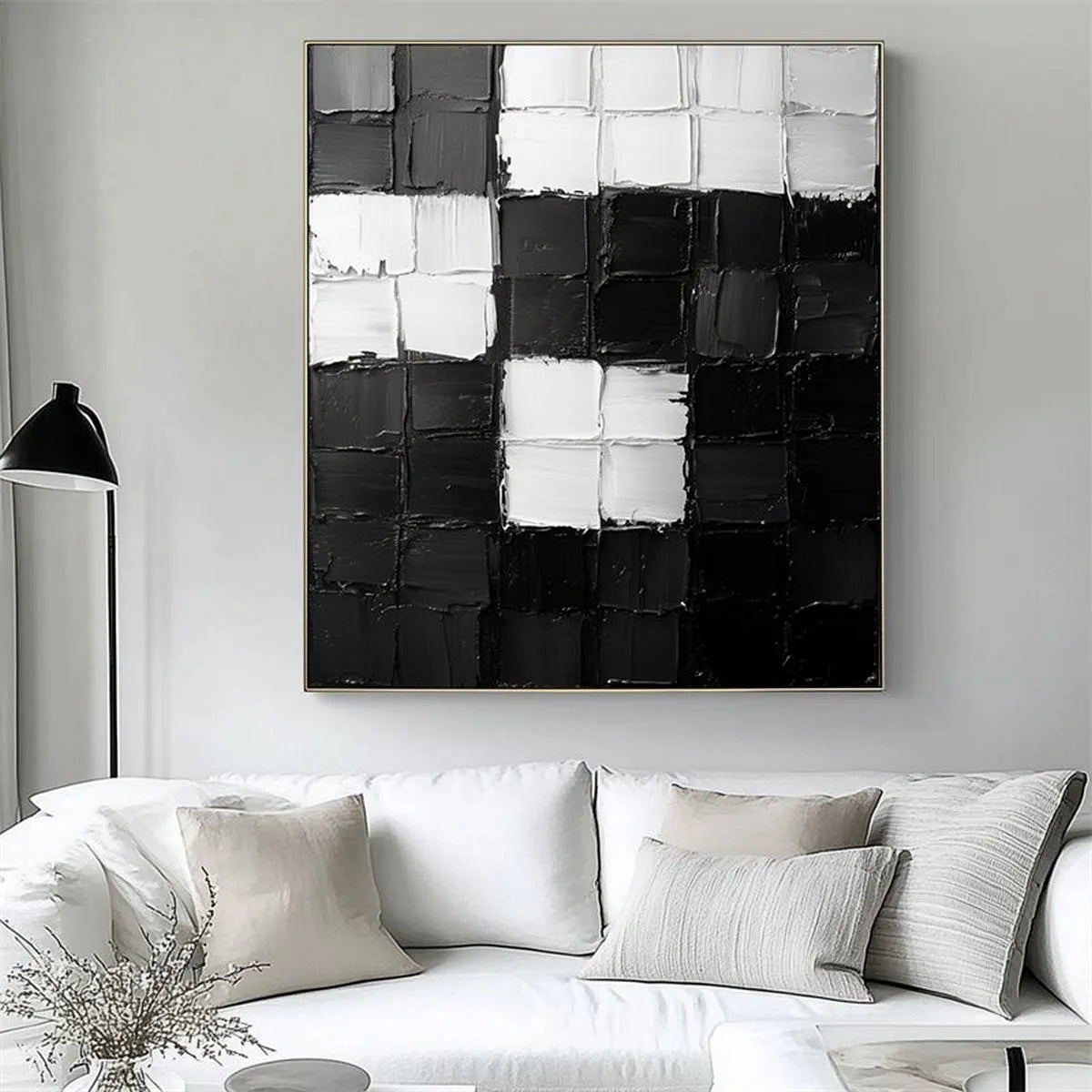 Minimalist Black & White Painting #MB194