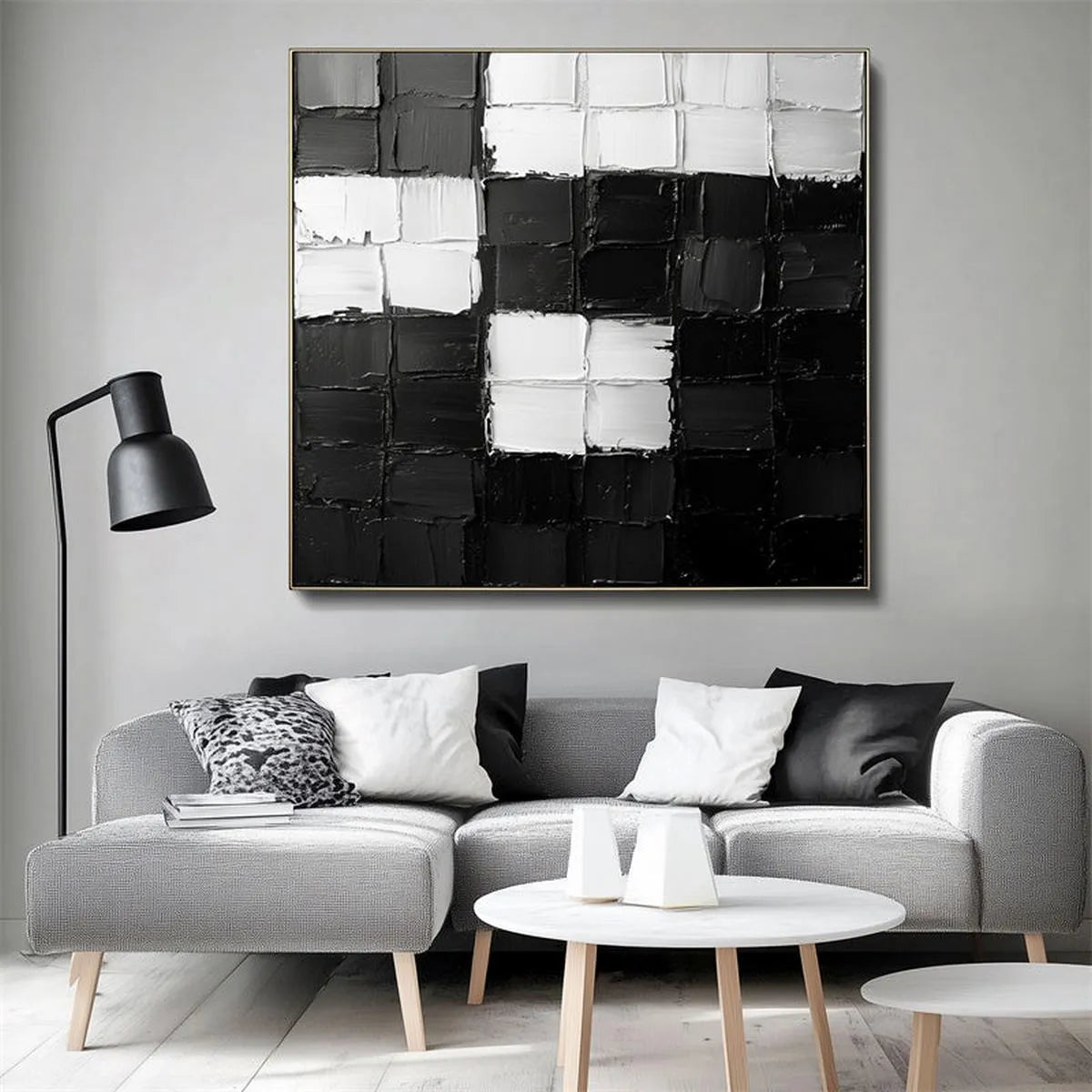 Minimalist Black & White Painting #MB194