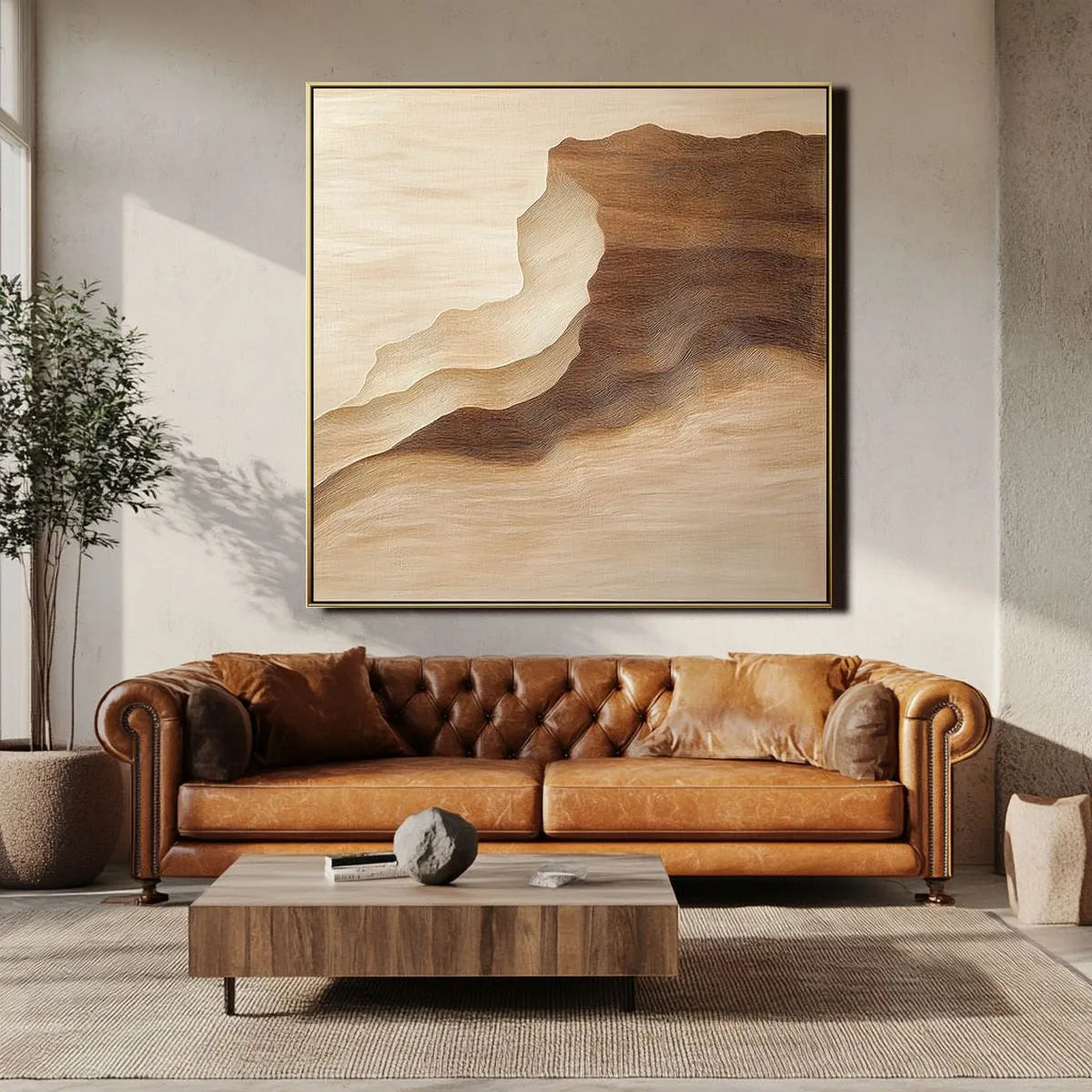 Neutral Minimalist Mountain Painting #NM330