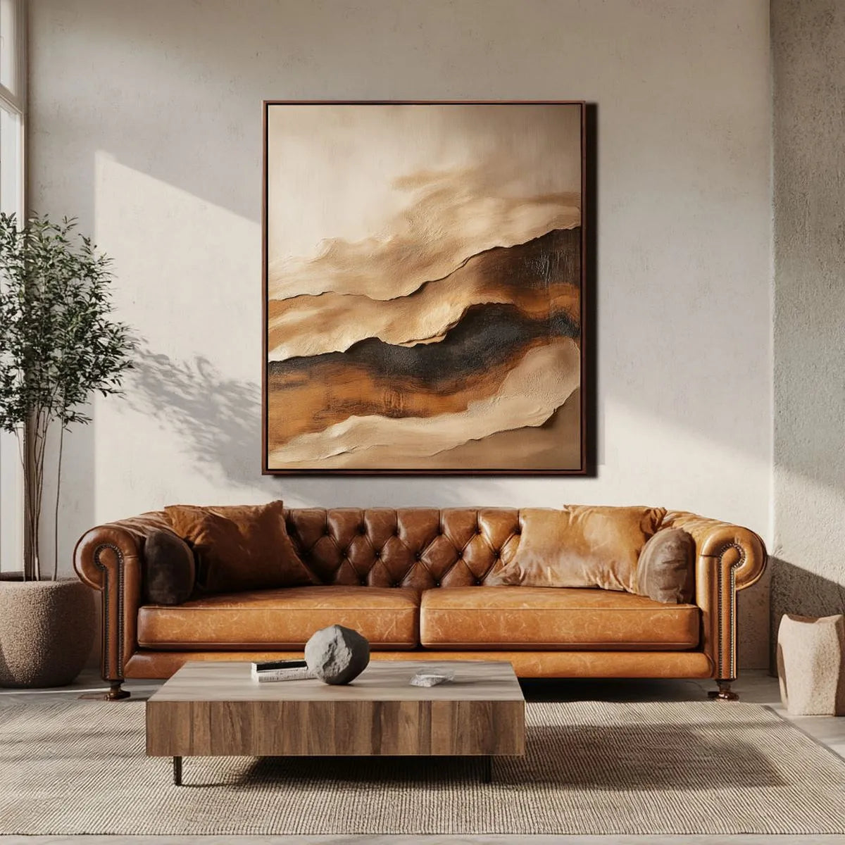 Neutral Minimalist Mountain Painting #NM331