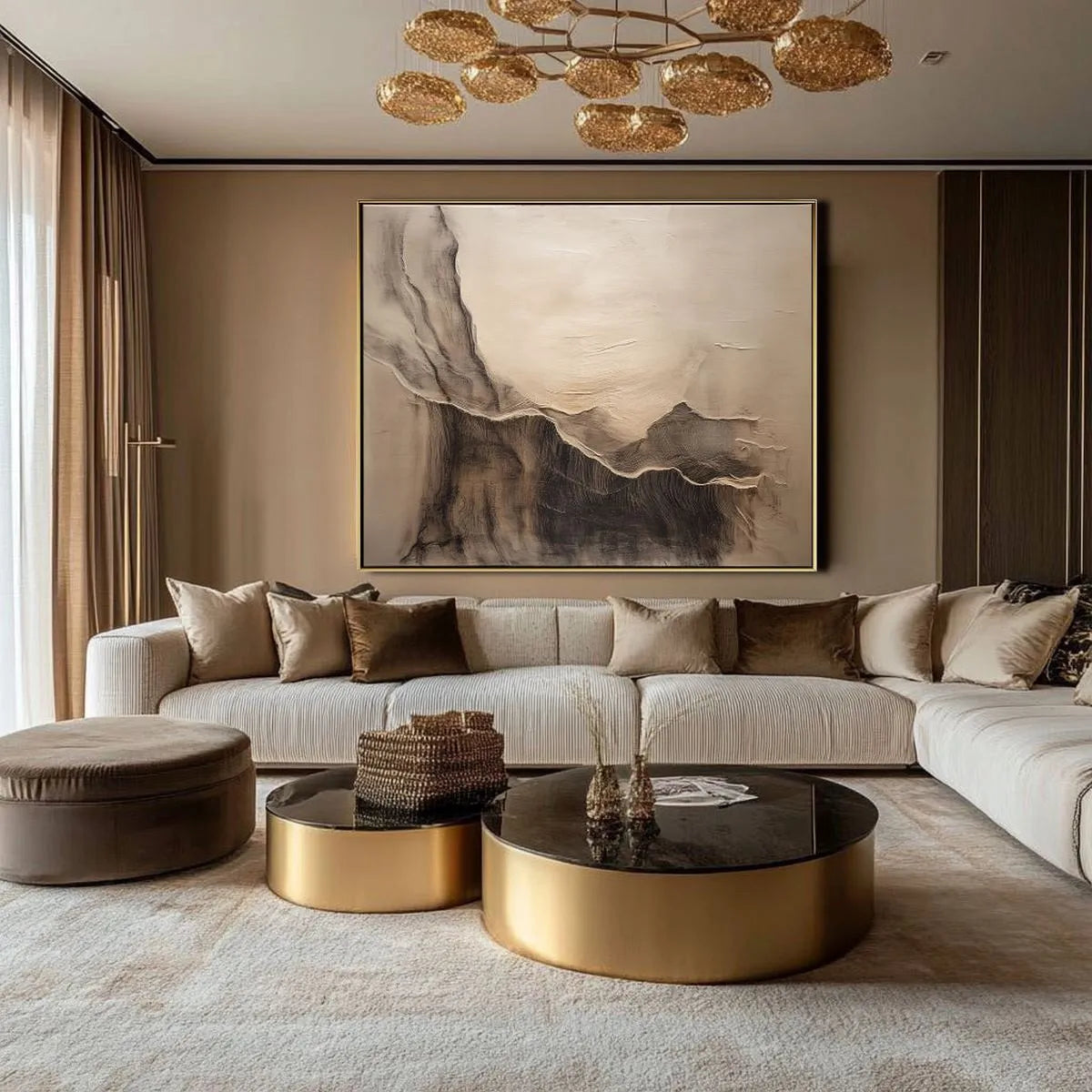 Neutral Minimalist Mountain Painting #NM333