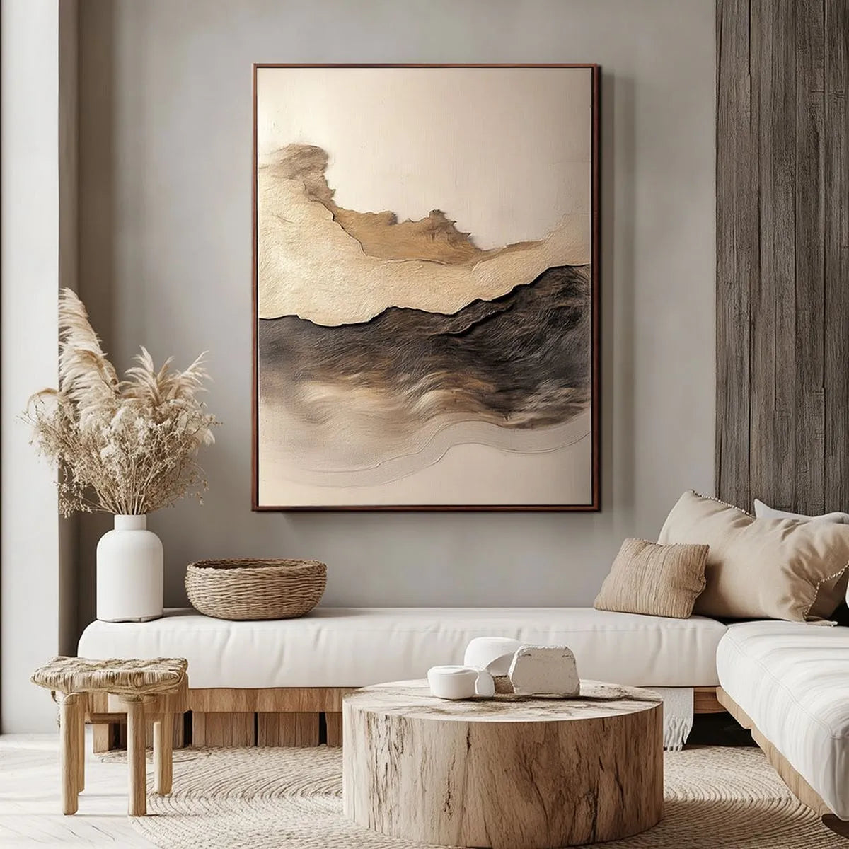 Neutral Minimalist Mountain Painting #NM335