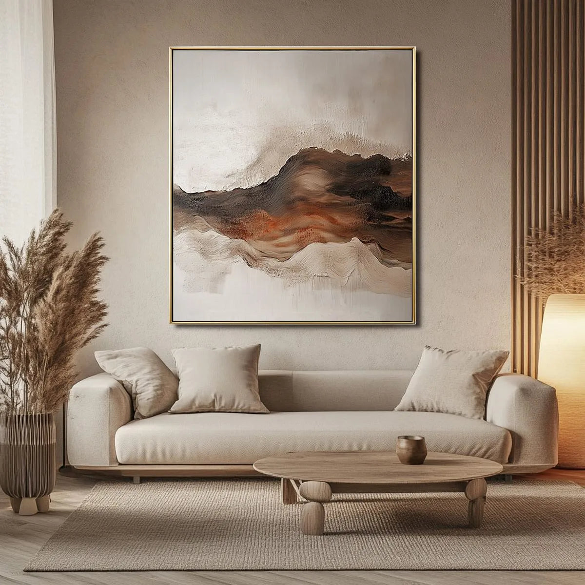 Neutral Minimalist Mountain Painting #NM336