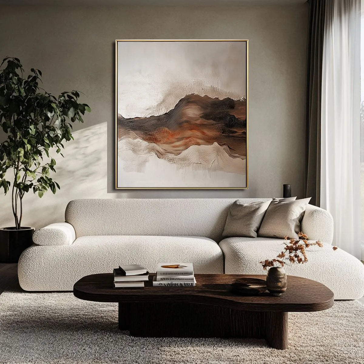 Neutral Minimalist Mountain Painting #NM336