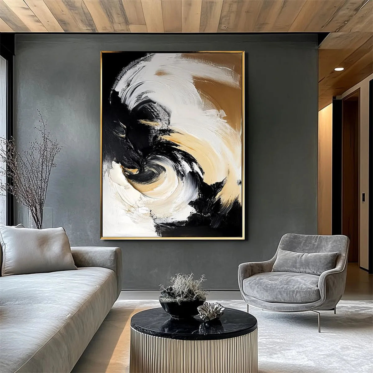 Textured Black & Gold Art #TB166