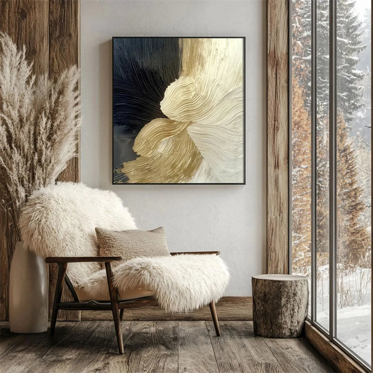 Textured Black & Gold Art #TB198