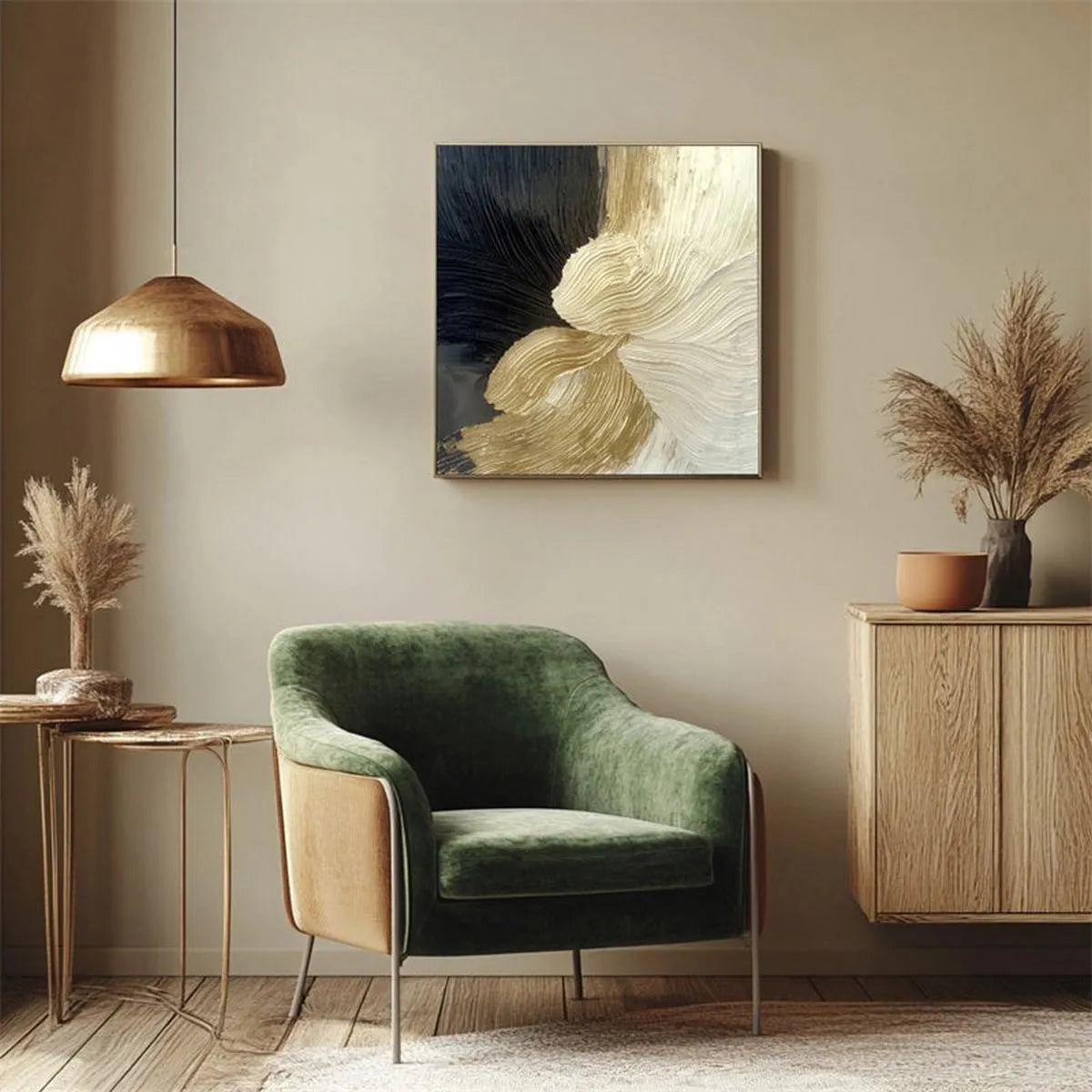 Textured Black & Gold Art #TB198