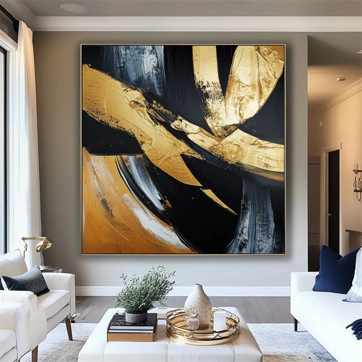 Textured Black & Gold Art #TB199