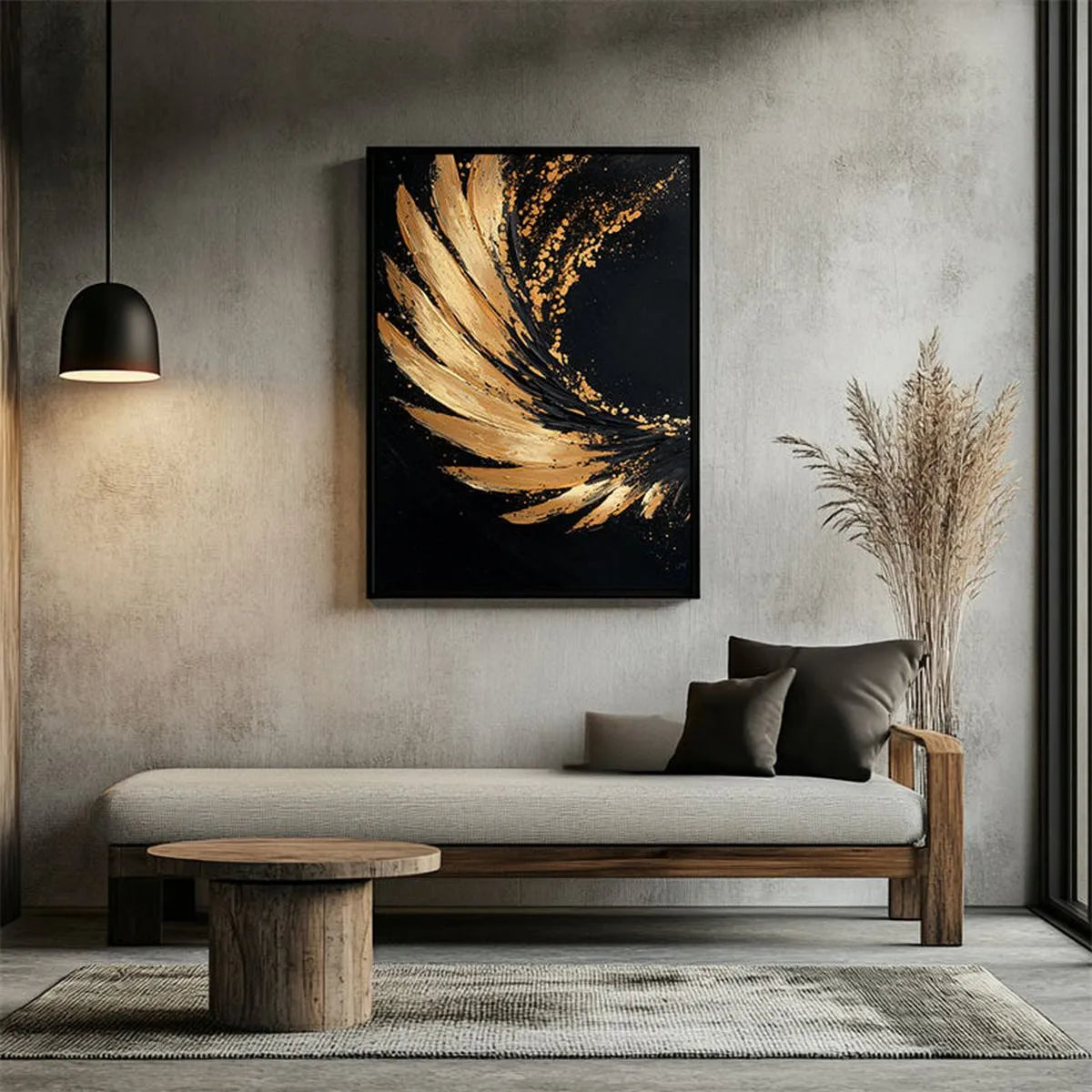 Textured Black & Gold Art #TB200