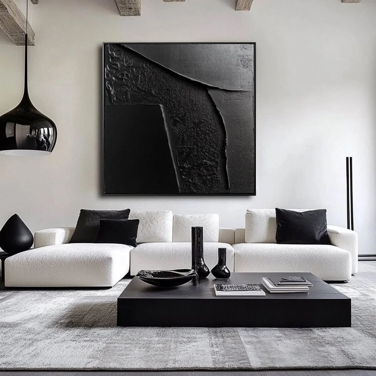 Textured Black Painting #149