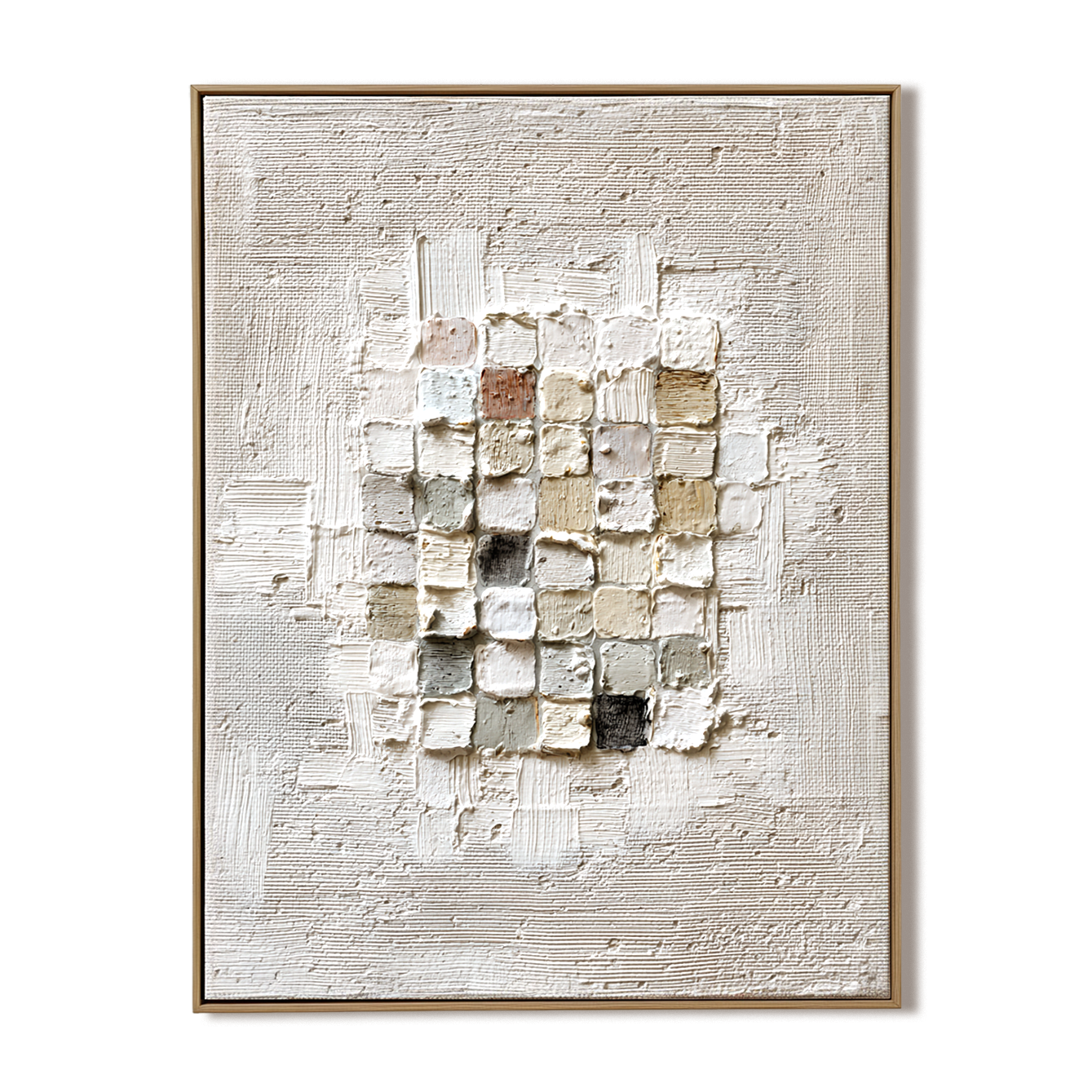 Abstract Textured Square Blocks - Minimalist Wall Art