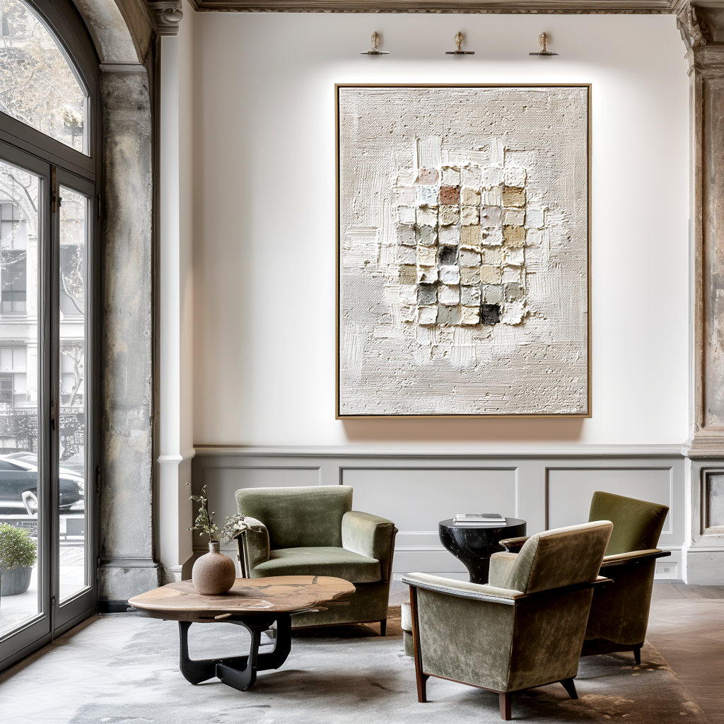 Abstract Textured Square Blocks - Minimalist Wall Art