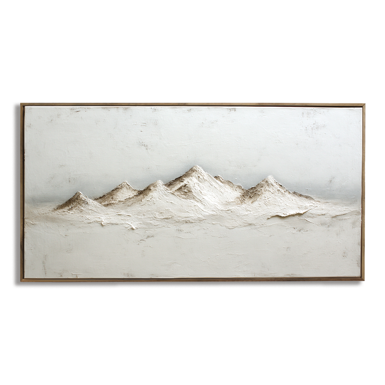 Abstract textured mountain range in soft neutral tones, minimalist landscape art.