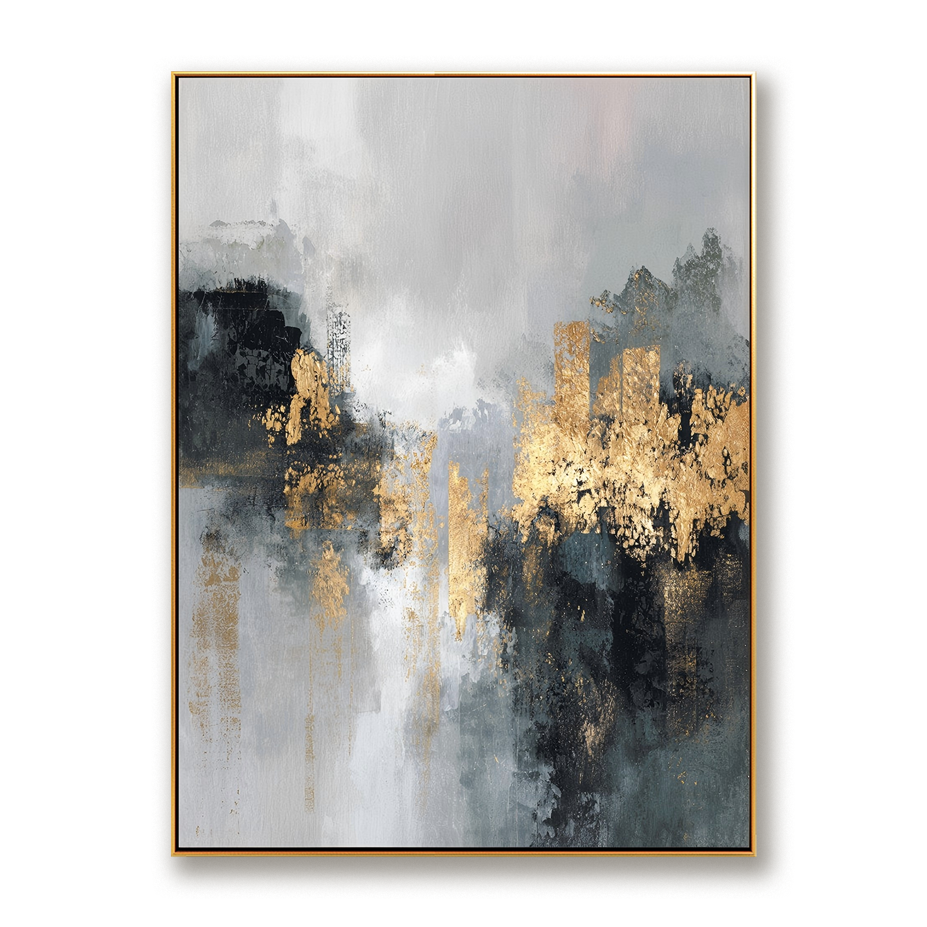 Abstract Landscape with Gold Accents - Modern Art