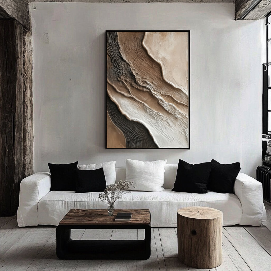 Erosion Lines — Natural Textured Minimalist Wall Art