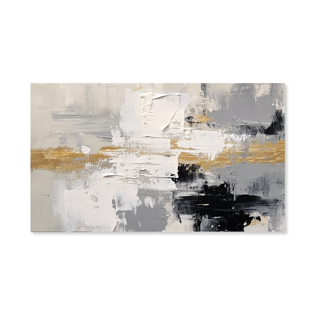 Golden Horizon - Modern Horizontal Textured Abstract Painting