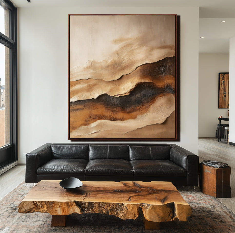 Desert Mist — Earthy Textured Minimalist Wall Art