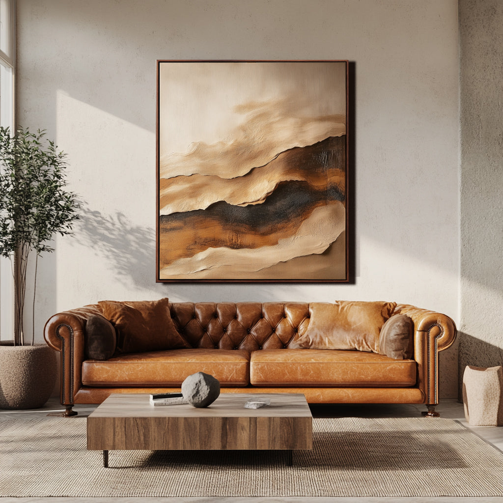 Desert Mist — Earthy Textured Minimalist Wall Art