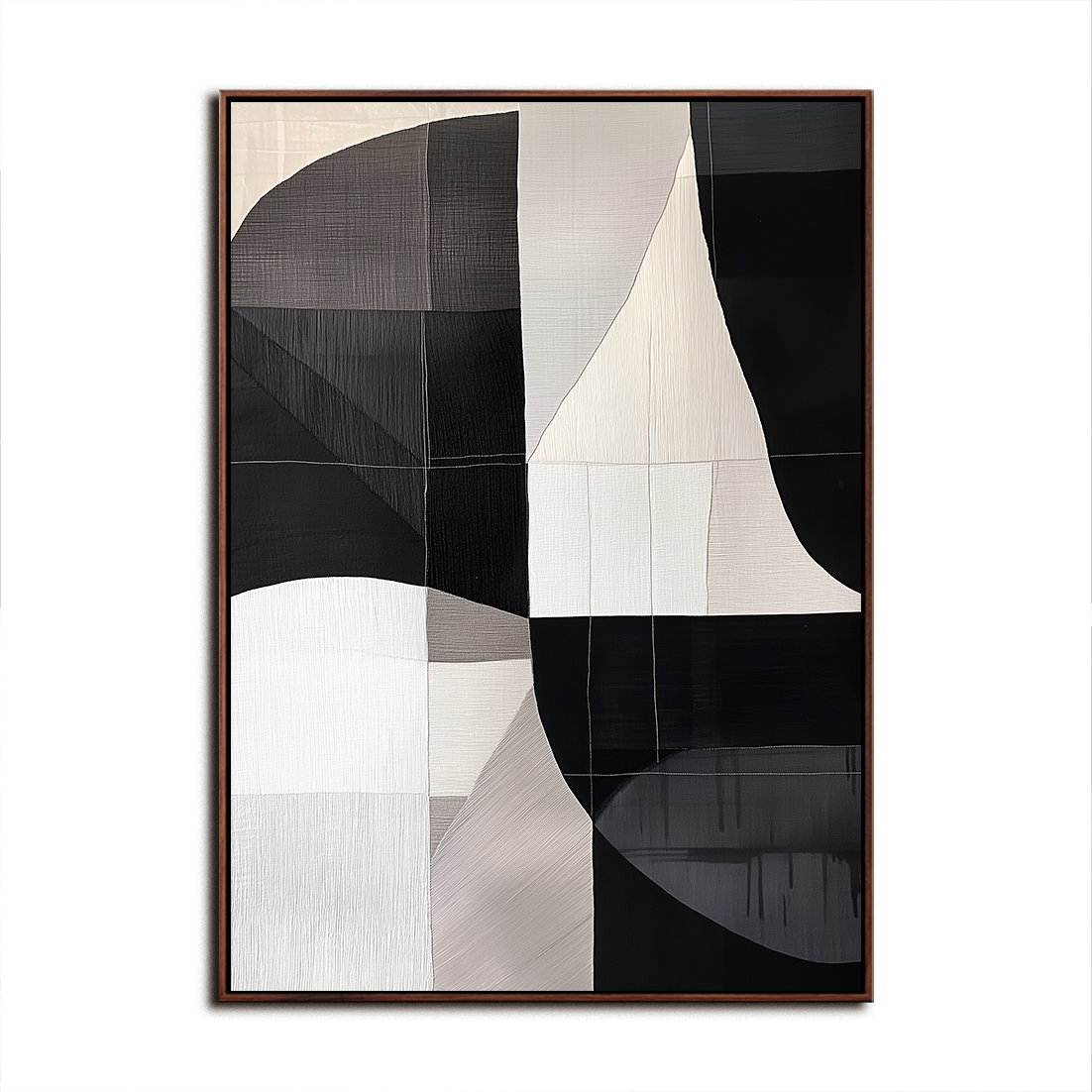 Modern Black and White Abstract Art – Geometric Minimalist Painting
