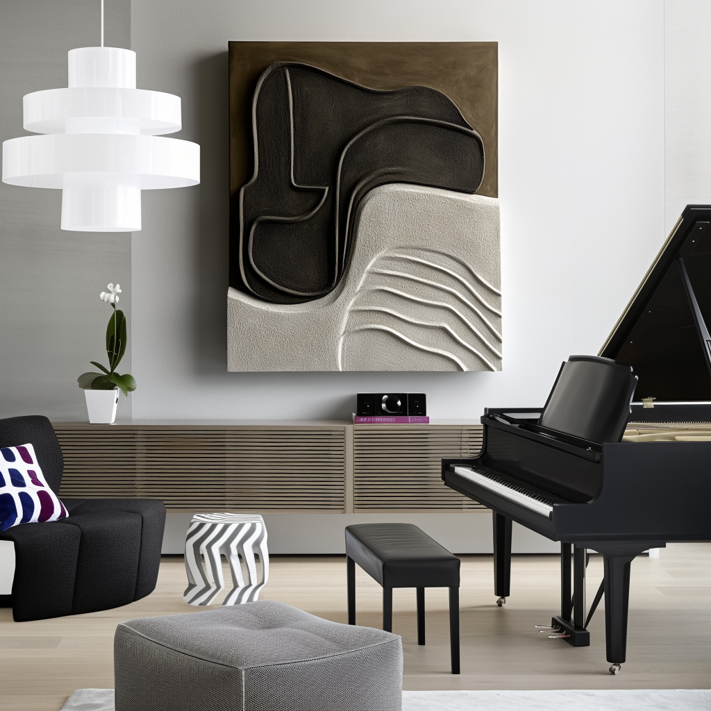 Abstract Textured Art – Organic Shapes with 3D Relief in Earthy Tones