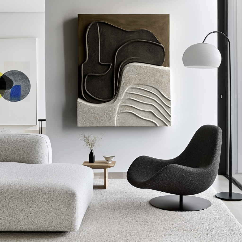 Abstract Textured Art – Organic Shapes with 3D Relief in Earthy Tones