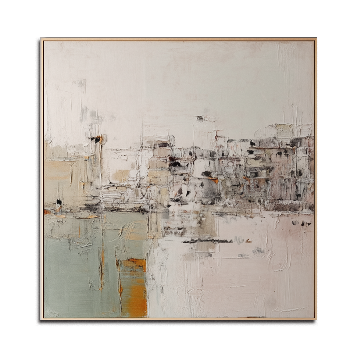 Abstract textured painting with soft colors and modern brushstroke design