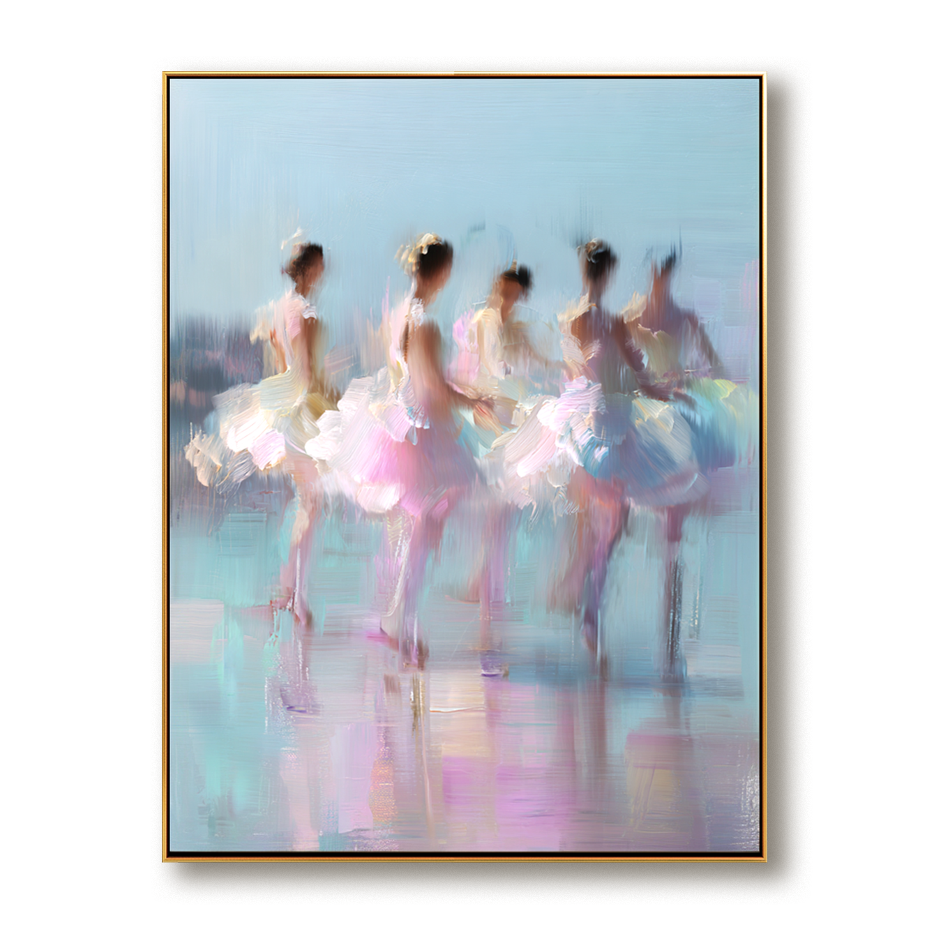 Abstract Ballet Dance Art – Soft Brush Strokes in Pastel Tones