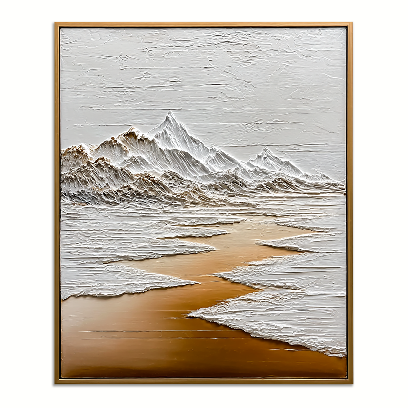 Textured Mountain Landscape - Minimalist Oil Painting