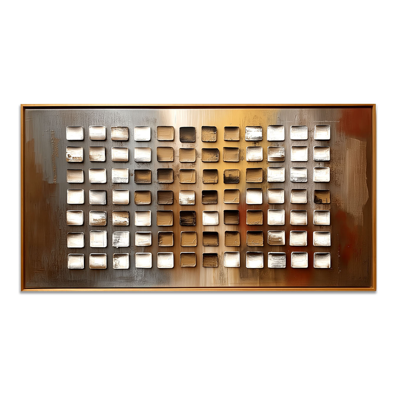 Abstract Grid - Textured Square Blocks in Earthy Tones
