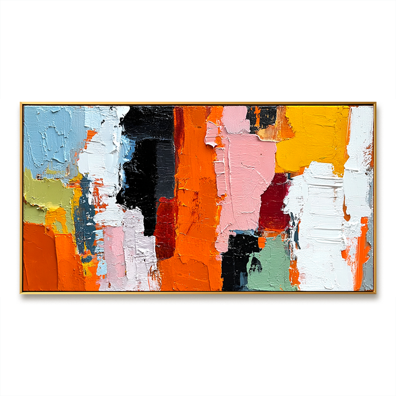 Colorful Abstract Textured Oil Painting – Modern Art for Bold Interiors