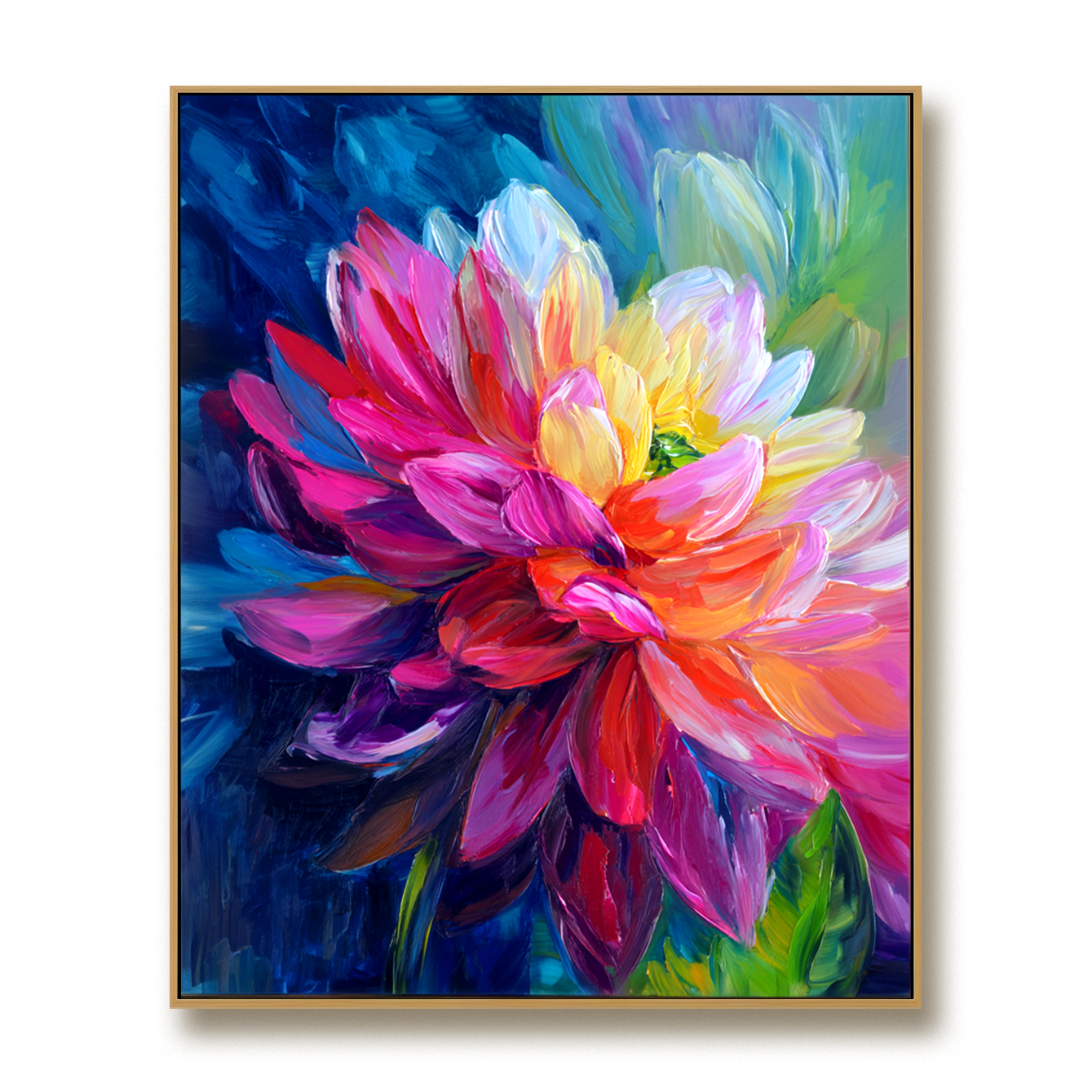 Radiant Floral Oil Painting – Bold and Vibrant Flower Art for Your Space