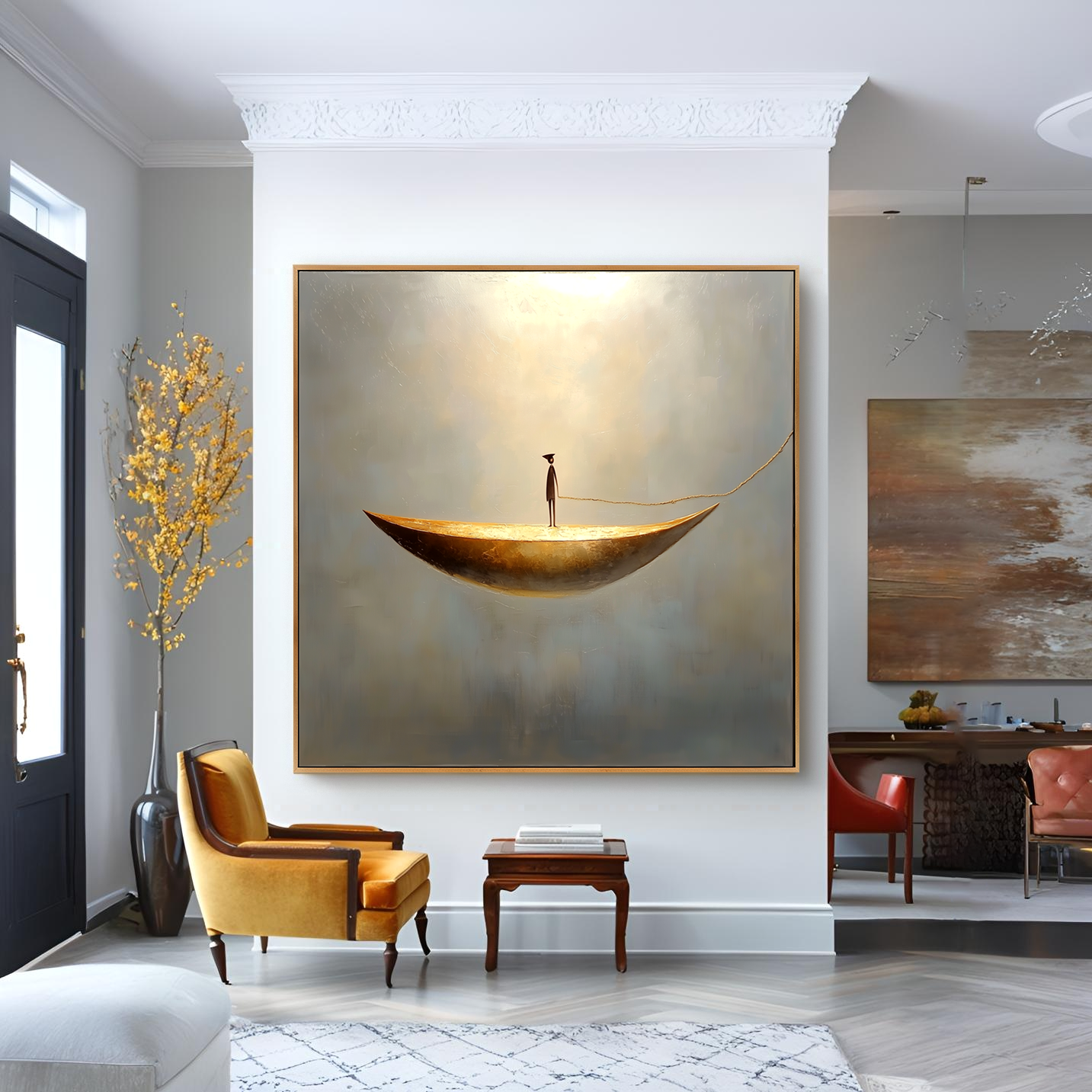 Light Path – Minimalist Abstract Boat Wall Art
