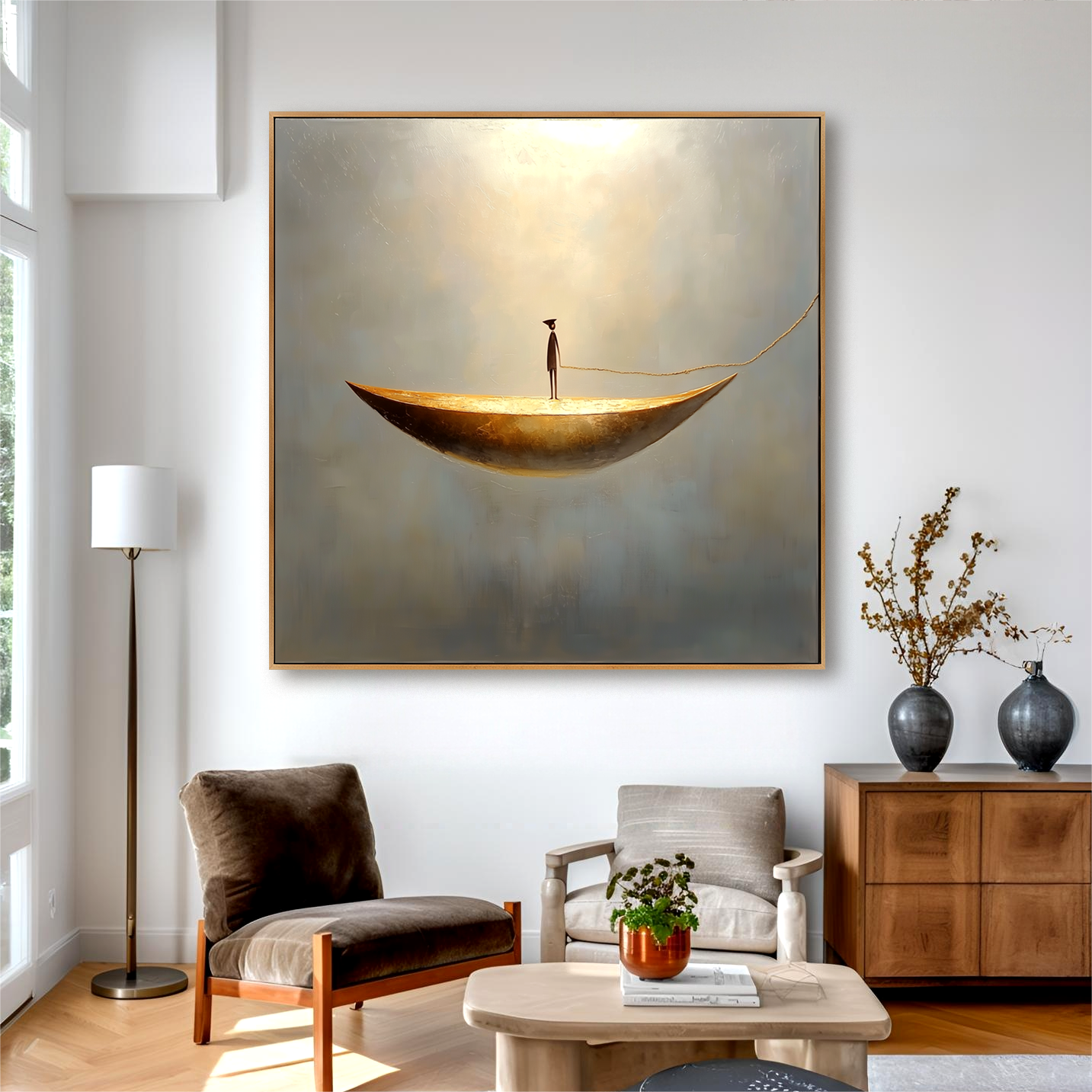 Light Path – Minimalist Abstract Boat Wall Art
