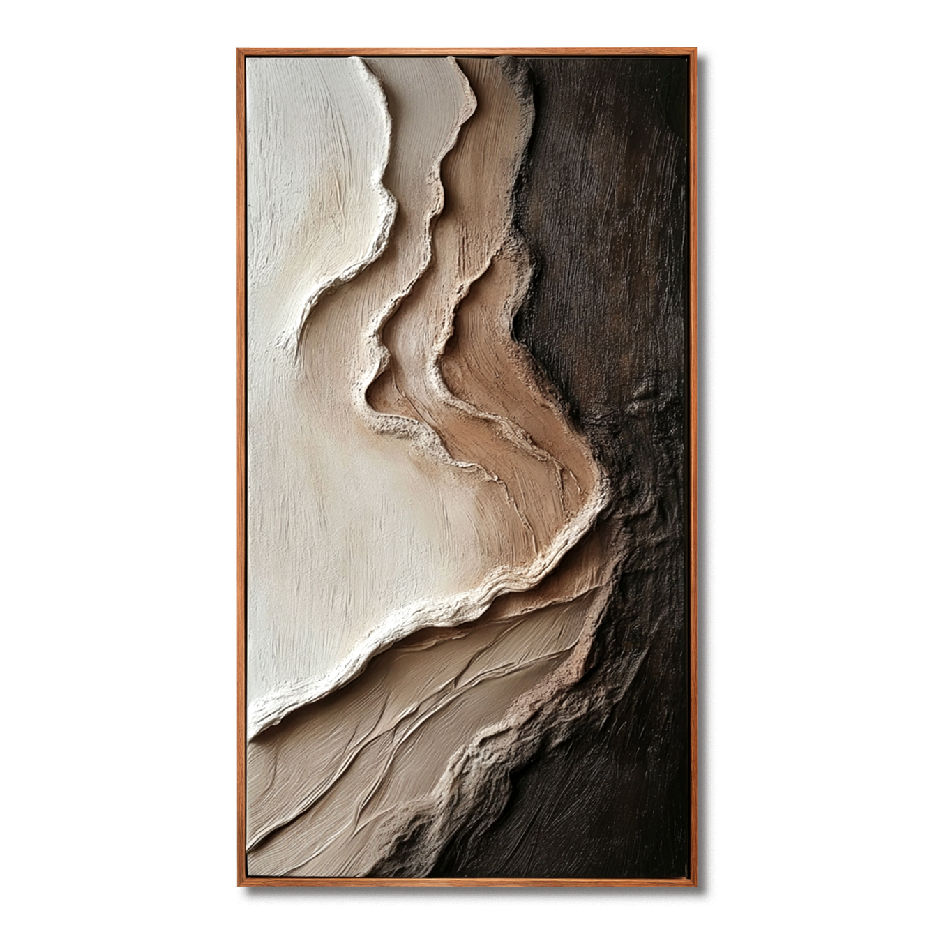 neutral layered textured abstract painting in earth tones