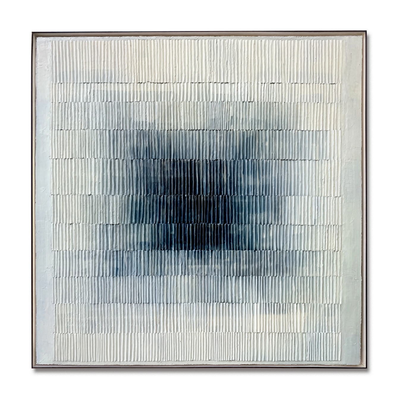 textured blue and white abstract wall art with soft gradient and raised lines