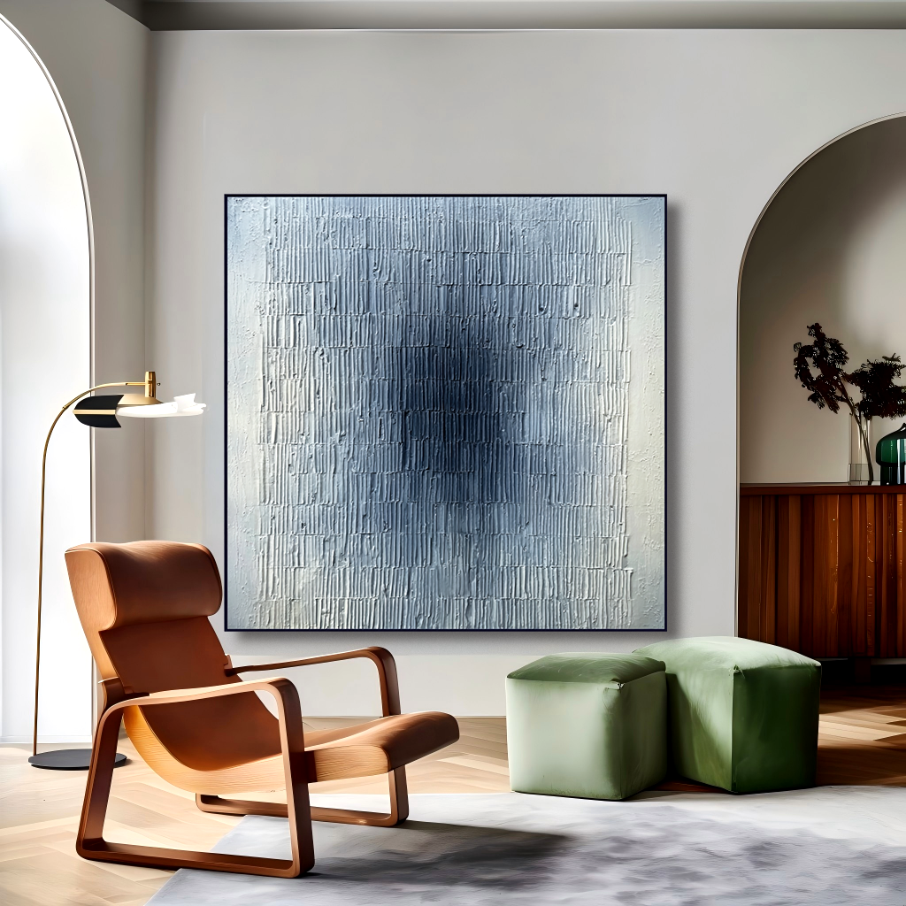 textured abstract wall art with gradient shades and subtle central shadow