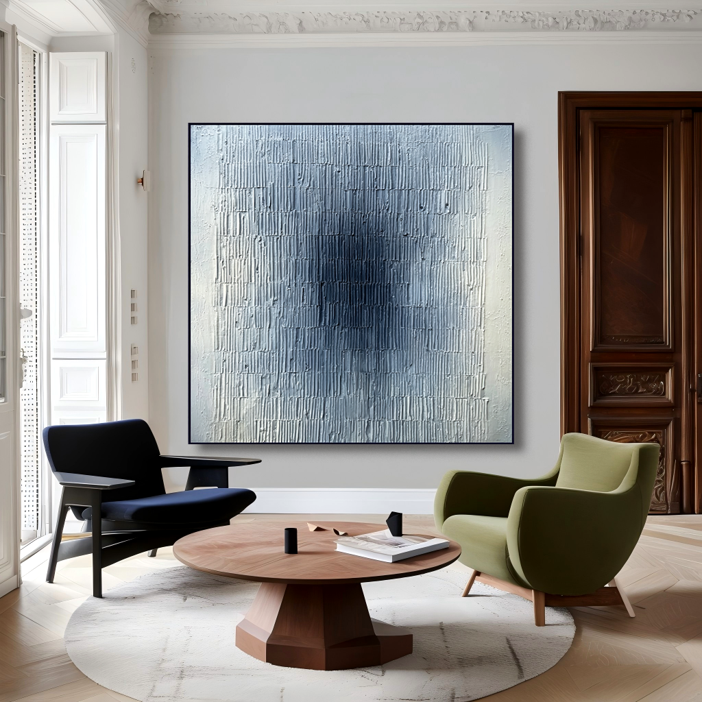 textured abstract wall art with gradient shades and subtle central shadow